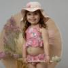 Picture of Jamiks Kids Girls Britt Organic Cotton Sunhat With Flowers - Pink