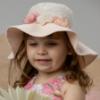 Picture of Jamiks Kids Girls Britt Organic Cotton Sunhat With Flowers - Pink