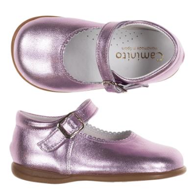 Picture of Caminito Toddler Girls Mary Jane Shoe - Metallic Pink Leather