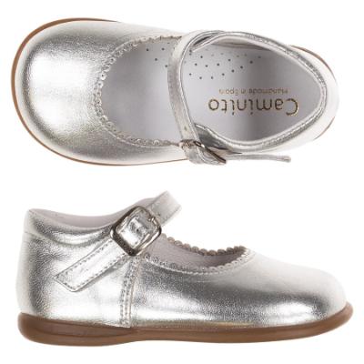 Picture of Caminito Toddler Girls Mary Jane Shoe - Metallic Silver Leather