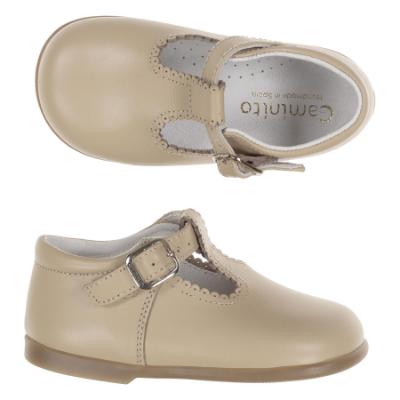 Picture of Caminito Toddler T Bar Shoe - Arena Beige Leather