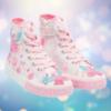 Picture of Lelli Kelly Fairy Mid Canvas Beaded  Boot With Inside Zip - White Fantasy