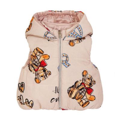 Picture of Balloon Chic Girls Cutie Teddy Reversible Gilet - Beige