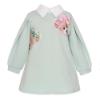 Picture of Balloon Chic Girls Teddy Puff Sleeve Dress - Green