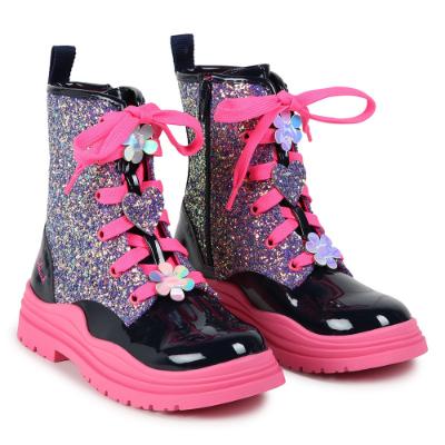 Picture of PRE-ORDER Billieblush Girls Mermaid Lace Up Glitter Boots - Navy