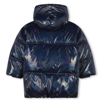 Picture of Billieblush Girls Sequin Logo Puffer Coat - Navy