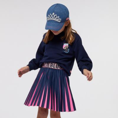 Picture of Billieblush Girls Mermaid Two Tone Pleated Skirt - Navy