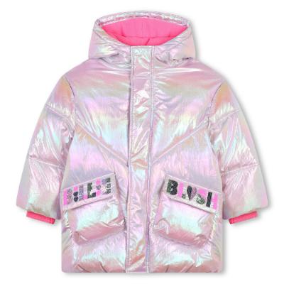 Picture of Billieblush Girls Sequin Logo Puffer Coat - Pink