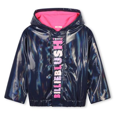 Picture of Billieblush Girls Logo Raincoat - Navy