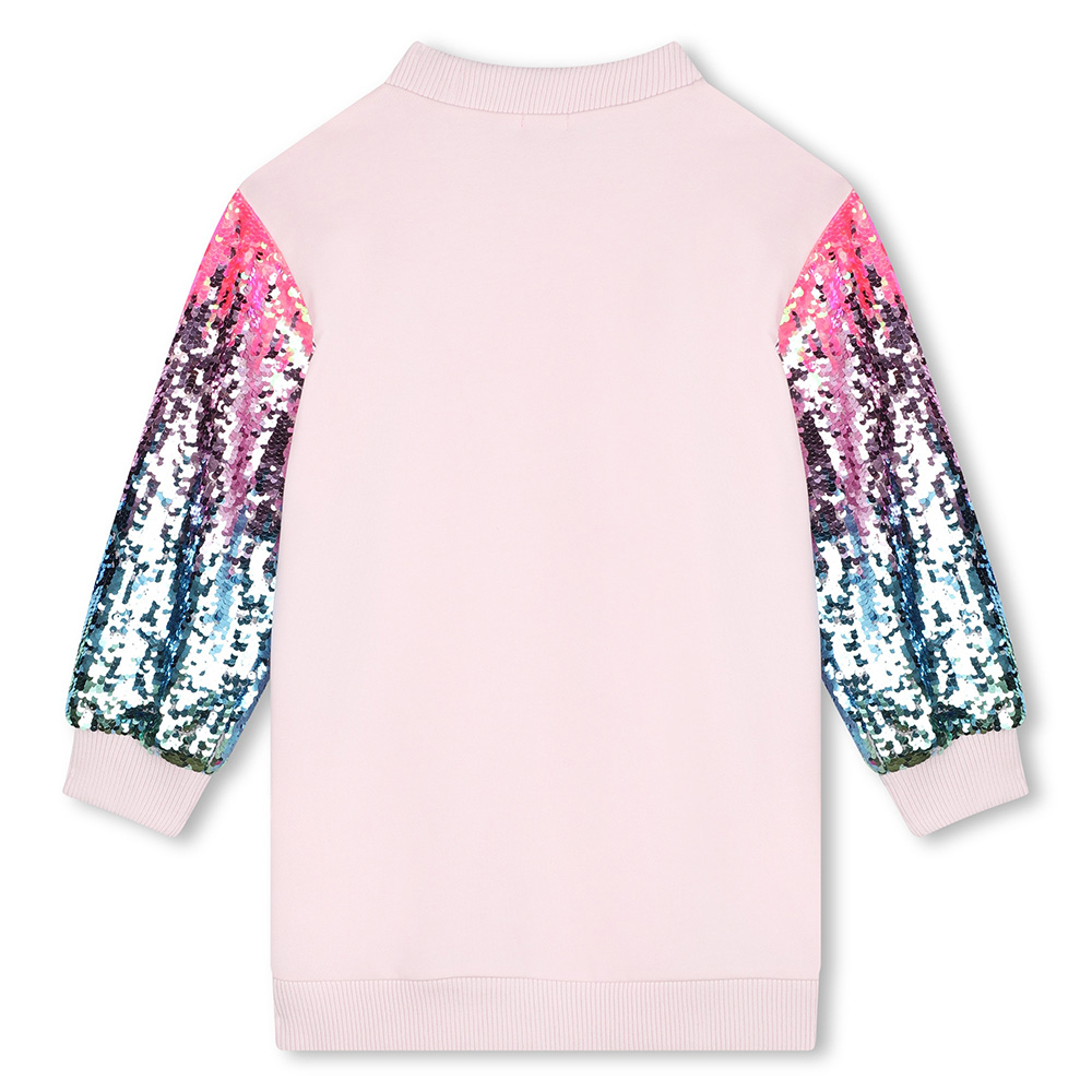 Billieblush Girls Unicorn Sequin Sweatshirt Dress Pink