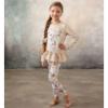 Picture of Daga Girls Horse Racing Print Legging Set X 2 - Beige