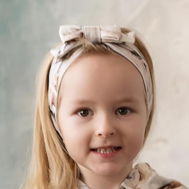 Picture of Daga Girls Horse Racing Print Soft Headband With Bow - Multi