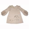 Picture of Daga Girls Horse Racing Ruffle Sleeve Dress - Beige