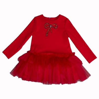 Picture of PRE ORDER Daga Girls Not Only Christmas Jersey & Tulle Dress - Red