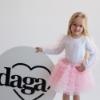 Picture of PRE ORDER Daga Girls Ceremony & Elegance Top & Tulle Skirt Set - White Pink