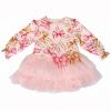 Picture of Daga Girls Pretty In Pink Bow Print Dress - Pink