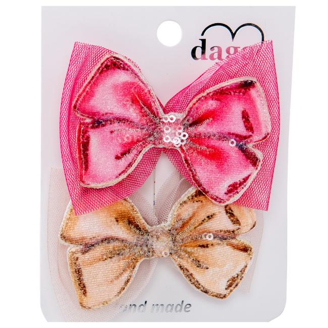 Picture of Daga Girls Pretty In Pink Hairclips X 2 - Pink