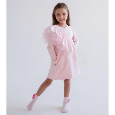 Picture of Daga Girls Pretty In Pink Shoulder Ruffle Dress - Pink