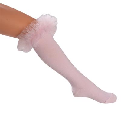 Picture of PRE ORDER Daga Girls  Knee Socks With Tulle - Pink
