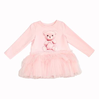 Picture of Daga Girls Teddy Bear Dream Drop Waist Tulle Dress - Pink