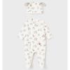 Picture of Mayoral Newborn Unisex Ribbed Bunny Babygrow & Hat Set - Cream