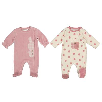 Picture of Mayoral Newborn Girls 2 Pack Bunny Babygrows - Pink