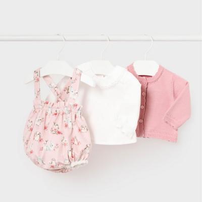 Picture of PRE-ORDER Mayoral Newborn Girls 3 Piece Bunny Romper Set - Pink