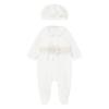 Picture of PRE-ORDER Mayoral Newborn Girls Velour Babygrow & Hat Set - Cream