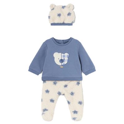 Picture of PRE-ORDER Mayoral Newborn Boys 3 Piece Teddy Tracksuit Set - Blue