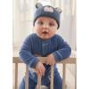 Picture of Mayoral Newborn Boys Ribbed Velour Teddy Babygrow - Blue