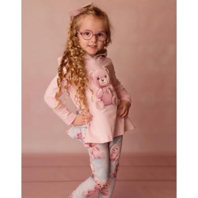 Picture of Daga Girls Teddy Bear Dream Print Hooded Tunic & Leggings Set X 2 - Pink Blue