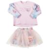 Picture of Daga Girls Teddy Bear Dream Print Skort & Top Set X 2 - Pink Blue 