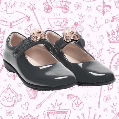 Picture of Lelli Kelly Carrie 2 With Detachable Princess Coach School Shoe F Fitting - Grey Patent