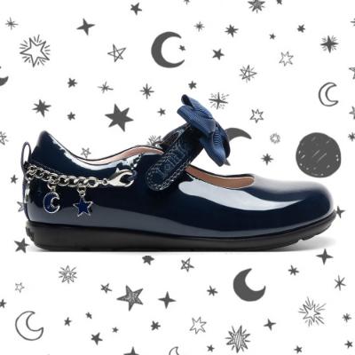 Picture of Lelli Kelly Alexandra Girls School Shoe G Fit With Detachable  Charm Bracelet - Navy Patent