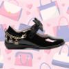 Picture of Lelli Kelly Ashley Girls School Shoe F Fit With Detachable Handbag Bracelet - Black Patent