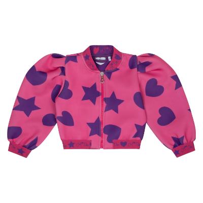 Picture of PRE ORDER A Dee Star Love Collection Tia Hearts & Stars Print Bomber - Hot Pink 