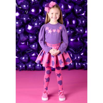 Picture of A Dee Star Love Collection Taylor Hearts & Stars Print Skirt Set X 2 - Bold Purple