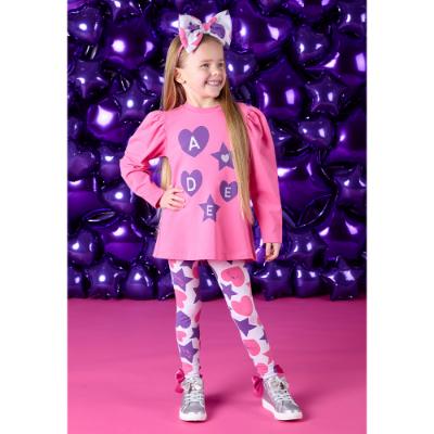 Picture of A Dee Star Love Collection Tallulah Hearts & Stars Print Legging Set X 2 - Hot Pink