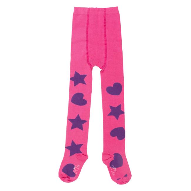 Picture of A Dee Star Love Collection Tamara Hearts & Stars Print Tights - Hot Pink