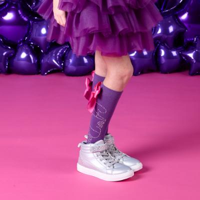 Picture of A Dee Star Love Collection Tate Diamante Knee High Socks - Bold Purple