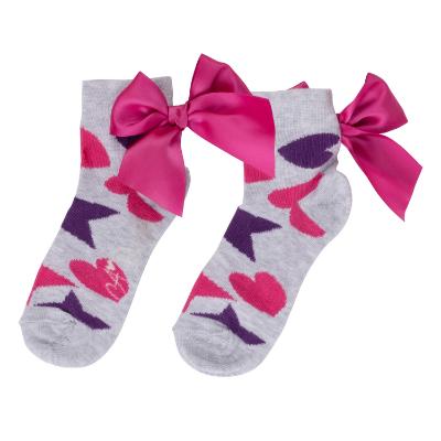 Picture of PRE ORDER A Dee Star Love Collection Tammy Hearts & Stars Print Ankle Socks - Light Grey