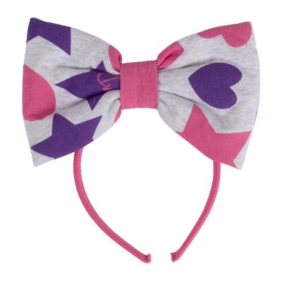 Picture of A Dee Star Love Collection Tina Hearts & Stars Print Bow Headband - Light Grey