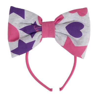 Picture of PRE ORDER A Dee Star Love Collection Tina Hearts & Stars Print Bow Headband - Light Grey