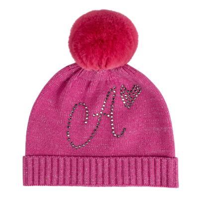 Picture of A Dee Star Love Collection Tamson Pom Pom Knitted Hat - Hot Pink