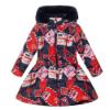 Picture of A Dee From A Dee With Love Collection Riley Envelope Print Coat - Dark Navy