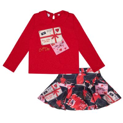 Picture of A Dee From A Dee With Love Collection Roxy Envelope Print Skirt Set - Red