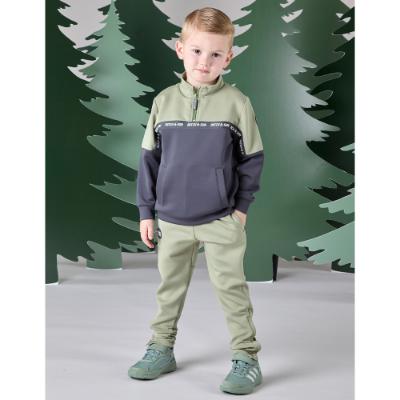 Picture of Mitch & Son JNR Calos Half Zip Tape Tracksuit - Khaki Green