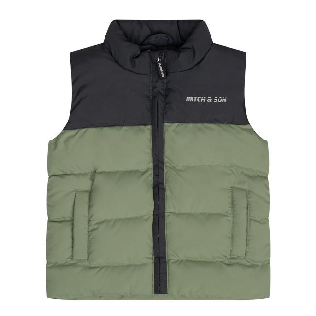 Picture of Mitch & Son JNR Cameron Two Tone Gilet - Khaki Green