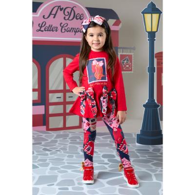 Picture of PRE ORDER A Dee From A Dee With Love Collection Reese Stamp Legging Set X 2 - Red