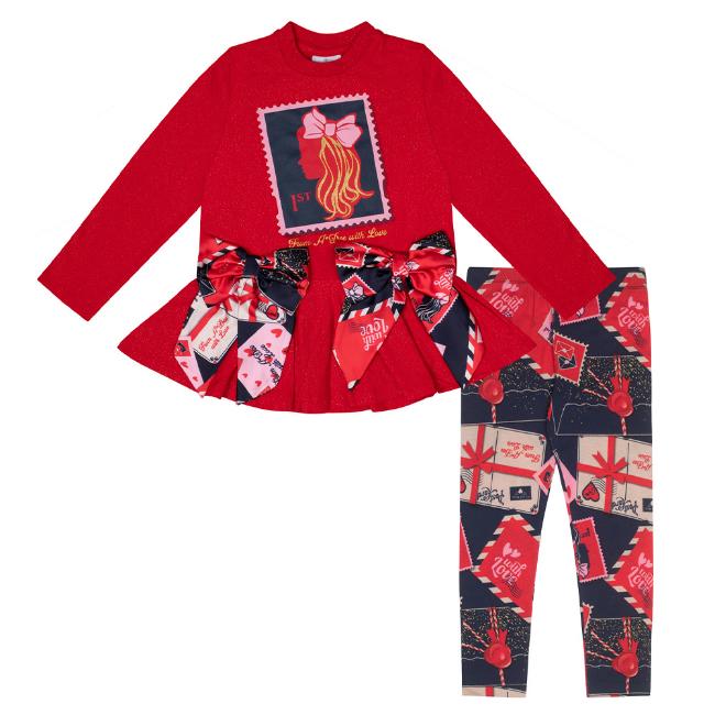 Picture of A Dee From A Dee With Love Collection Reese Stamp Legging Set X 2 - Red